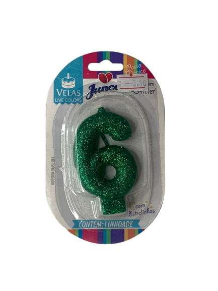 VELA ANIV LIVE COLORS C/GLITTER N.6 VERDE 158792