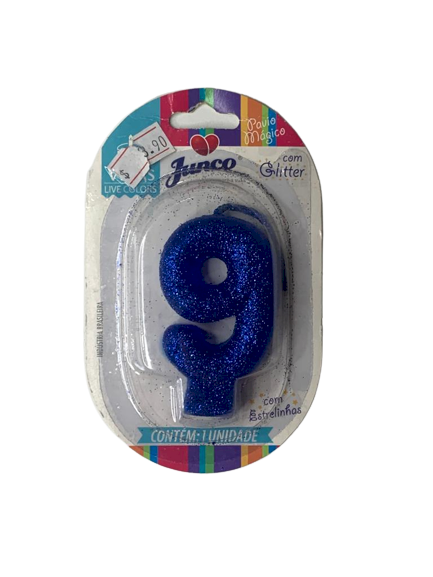 VELA ANIV LIVE COLORS C/GLITTER N.9 AZUL 158884