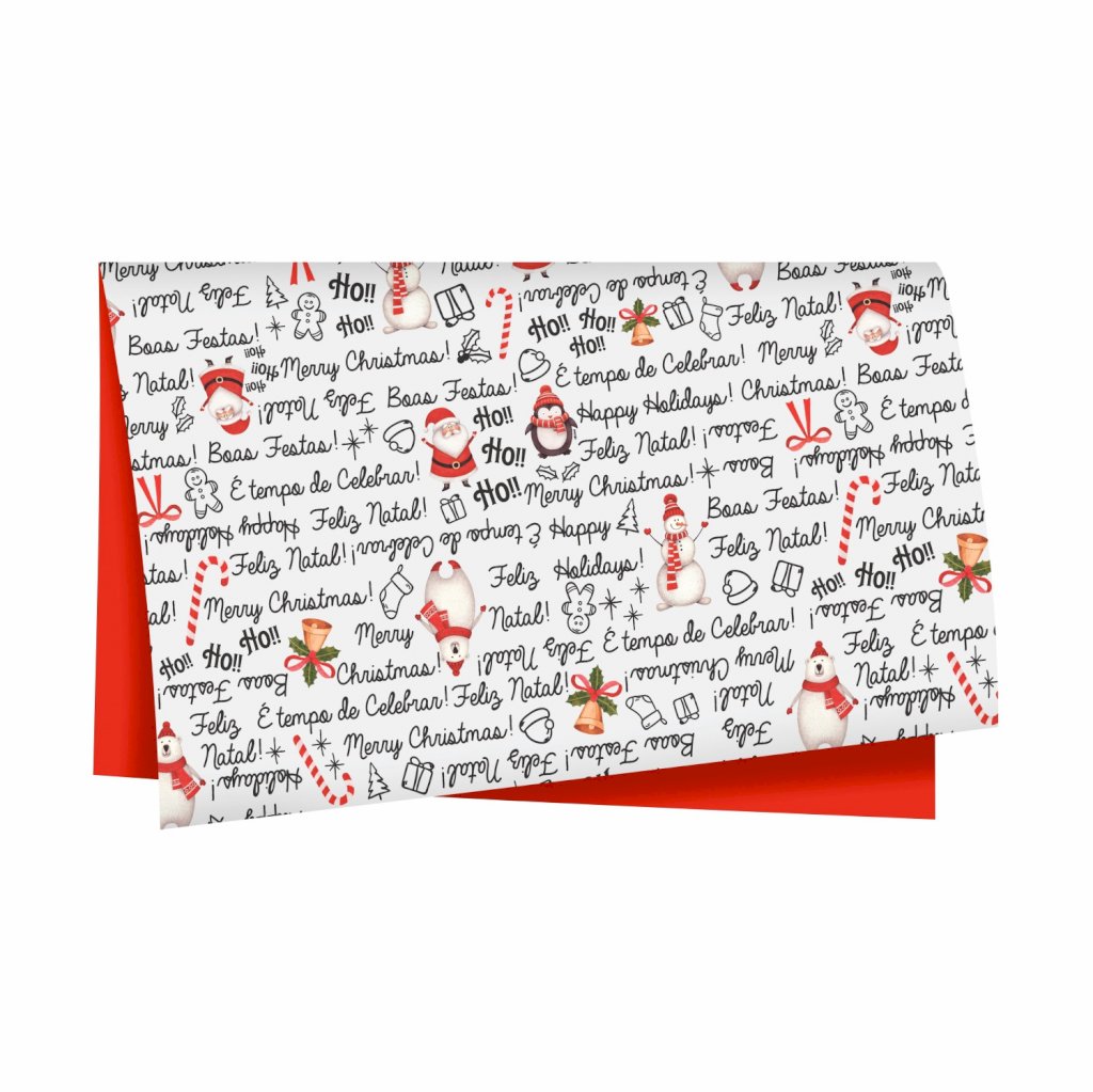 POLI DUPLA FACE TURMA DE NATAL 68CMX65CM 25FLS BC/VERM 33548 - NATAL