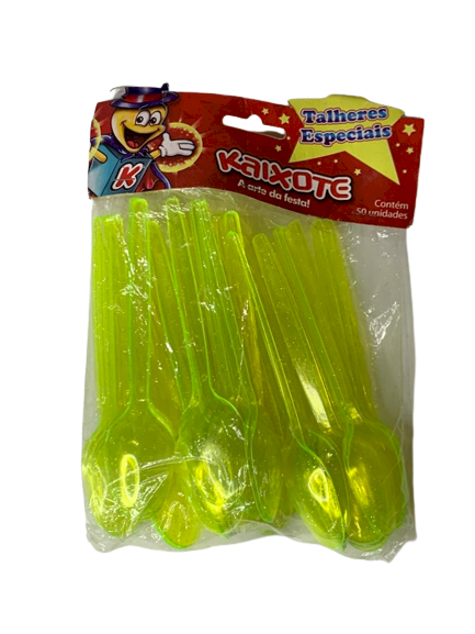 COLHER REFEIÇAO AMARELO FLUOR C/GLITER 411178