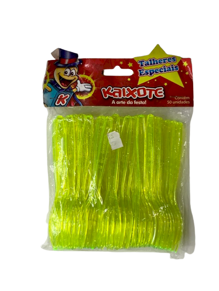 GARFO SOBREMESA AMARELO FLUOR C/ GLITER 411697