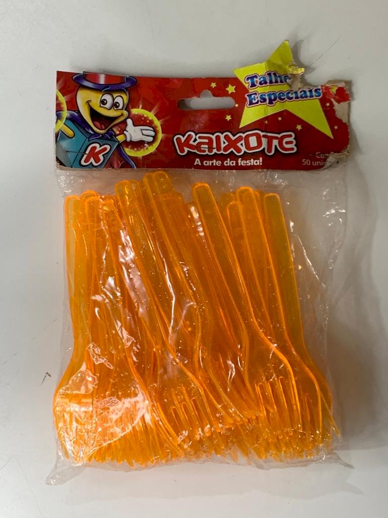 GARFO REFEIÇAO LARANJA FLUOR C/ GLIT 411147
