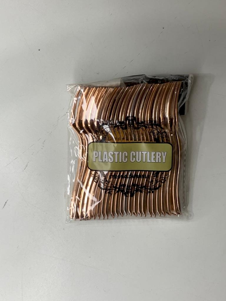 GARFO PLASTICO P/ PETISCO ROSE GOLD C/24 9,5CM 681700