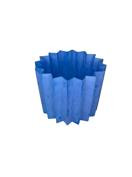 CACHEPOT PP PLISSADO POTE 11 AZUL ESCURO 27587