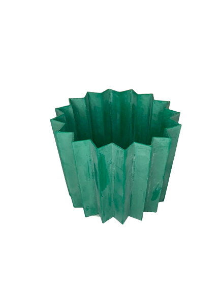 CACHEPOT PP PLISSADO POTE 11 VERDE ESCURO 27592