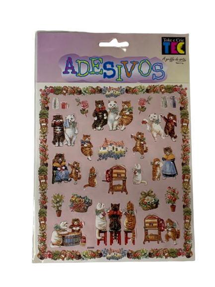 ADESIVO ARTESANAL GATINHOS AD081