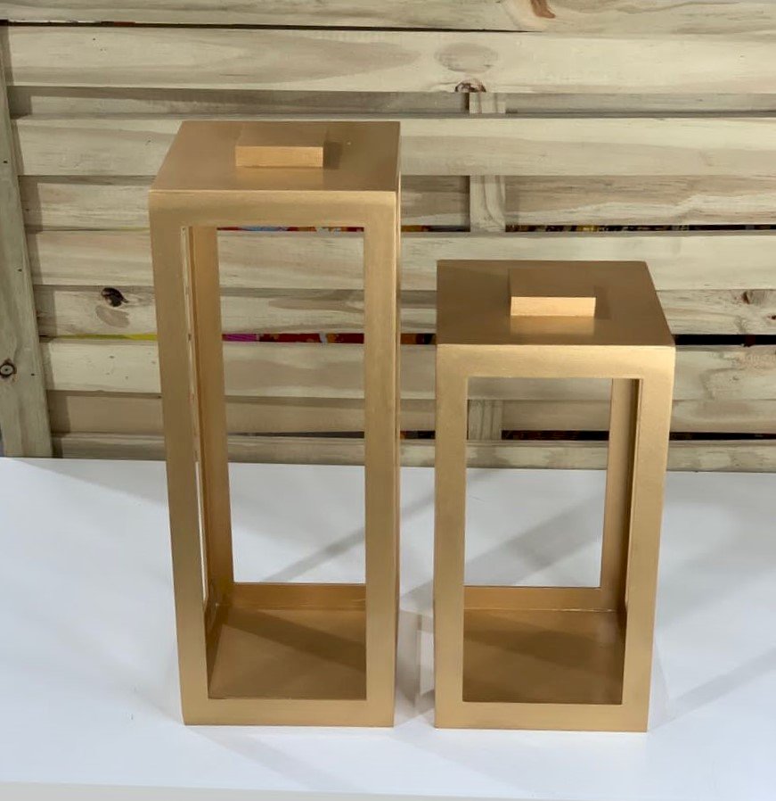 KIT LANTERNEIRO OURO 30X15X15CM/40X15X15CM MDF 593466