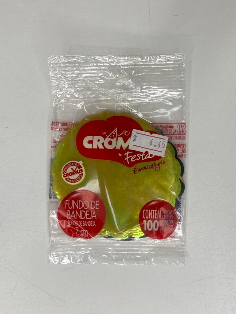 FUNDO P/BANDEJA NACARADO 7CM C/100 AMARELO 22600003