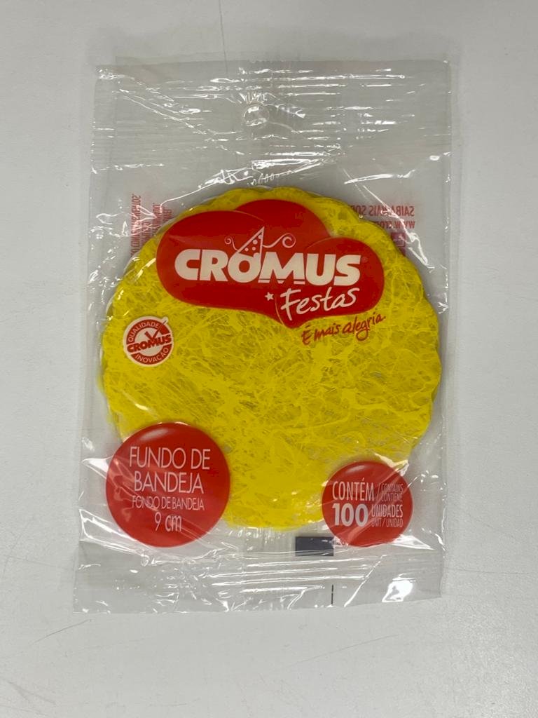 FUNDO PARA BANDEJA RAIZES 9CM AMARELO C/100 760011