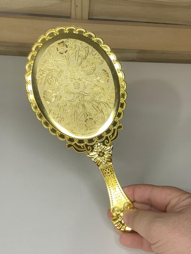 ESPELHO PLASTICO OVAL 25CM DOURADO 21319003