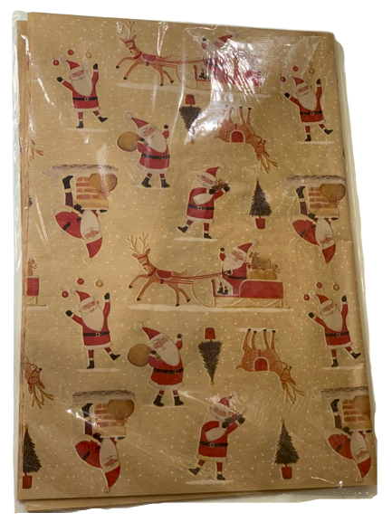 PAPEL KRAFT SNOW 49CMX69CM 25FLS NATURAL 29376 - NATAL
