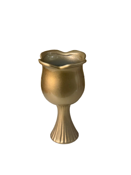 VASO TULIPA C/PE 29X16CM DOURADO 594814 5696