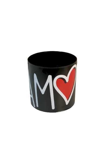 CACHEPOT ACRILICO HISTORIA DE AMOR POTE 15 PRETO 32892