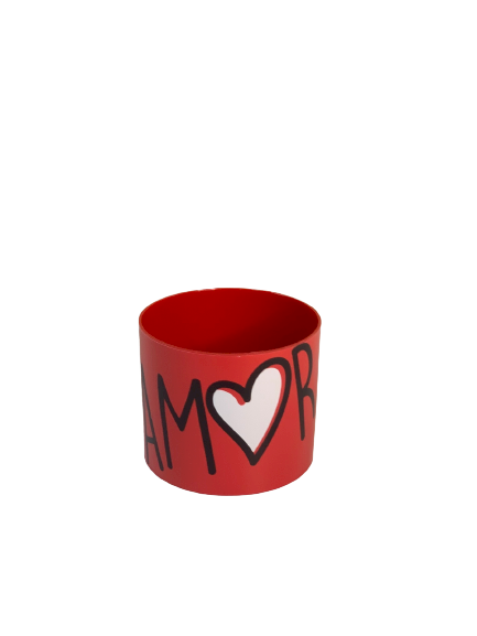CACHEPOT ACRILICO HISTORIA DE AMOR POTE 11 VERMELHO 32891