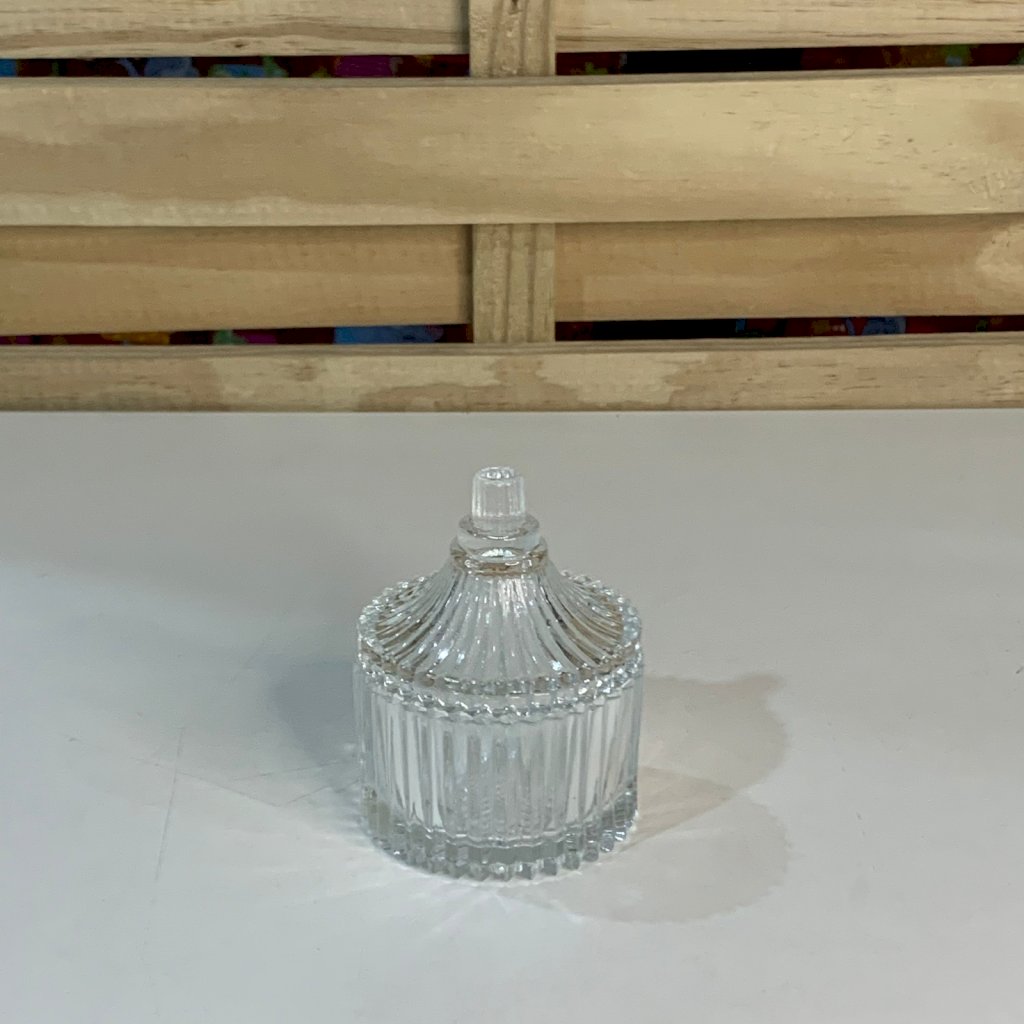 POTICHE DE VIDRO SODOCALCICO C/TAMPA TWIST 6,5X9CM 023641