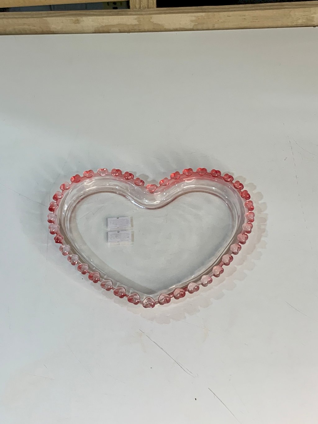 PRATO SOBREMESA CRISTAL DE CHUMBO CORACAO BORDA 18X15,5X2CM 017510