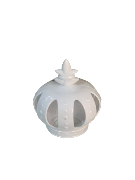 COROA GRANDE DECORATIVA BRANCO 22CM 038902 4040010