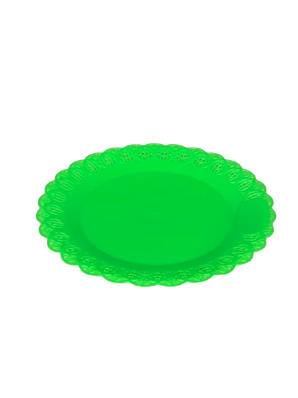 BANDEJA RENDADA REDONDA 21CM VERDE NEON 510225