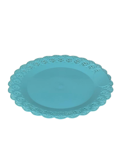 BANDEJA RENDADA REDONDA 21CM AZUL CLARO 503357