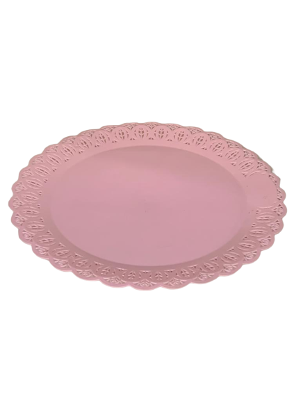 BANDEJA RENDADA REDONDA 30CM ROSA 503562