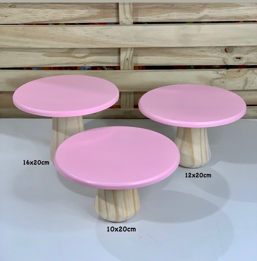 TRIO DE BOLEIRA COGUMELO ROSA BB 722090