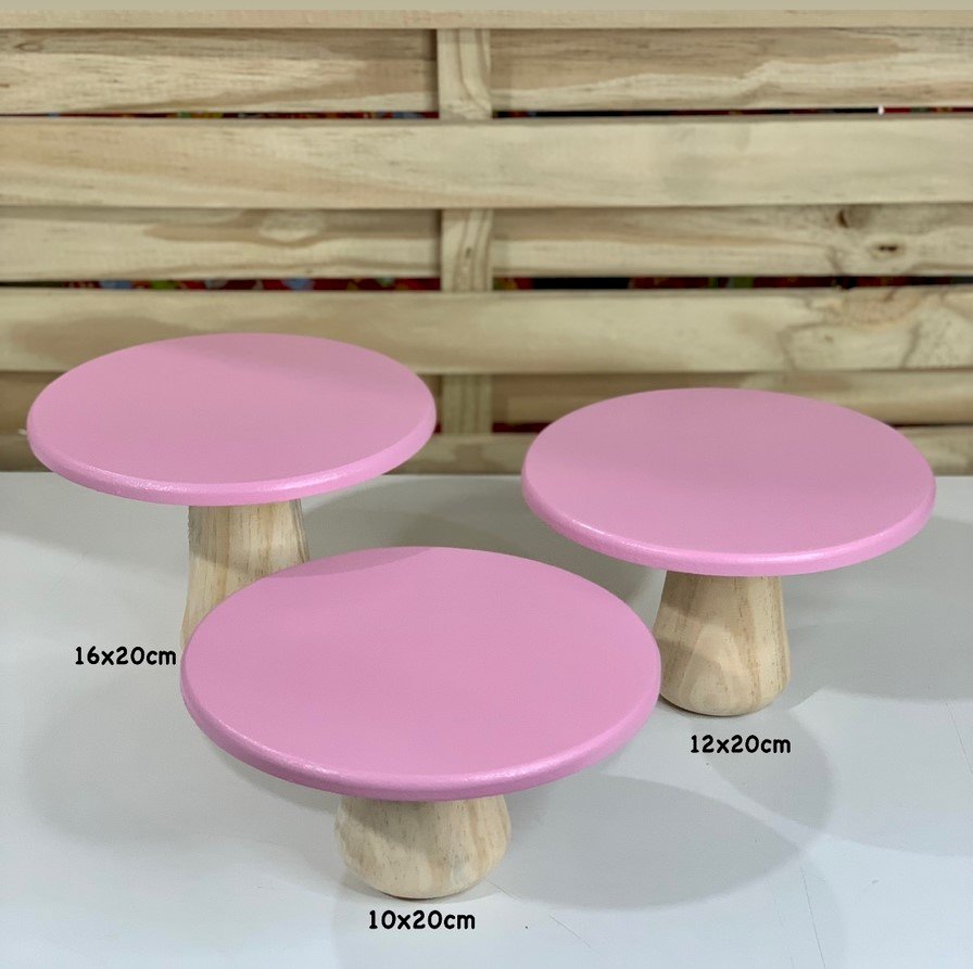 TRIO DE BOLEIRA COGUMELO ROSA 722090