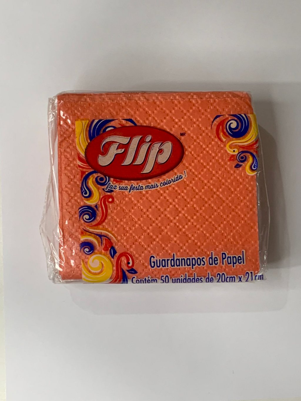 GUARDANAPO DE PAPEL LARANJA 20CMX21CM C/50 725281