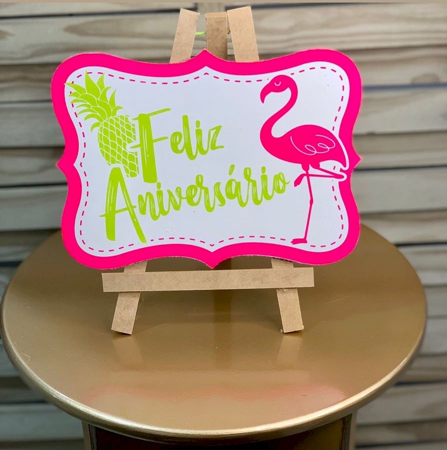 LOUSA PROVENCAL FELIZ ANIVERSARIO FLAMINGO 28X24CM 320574