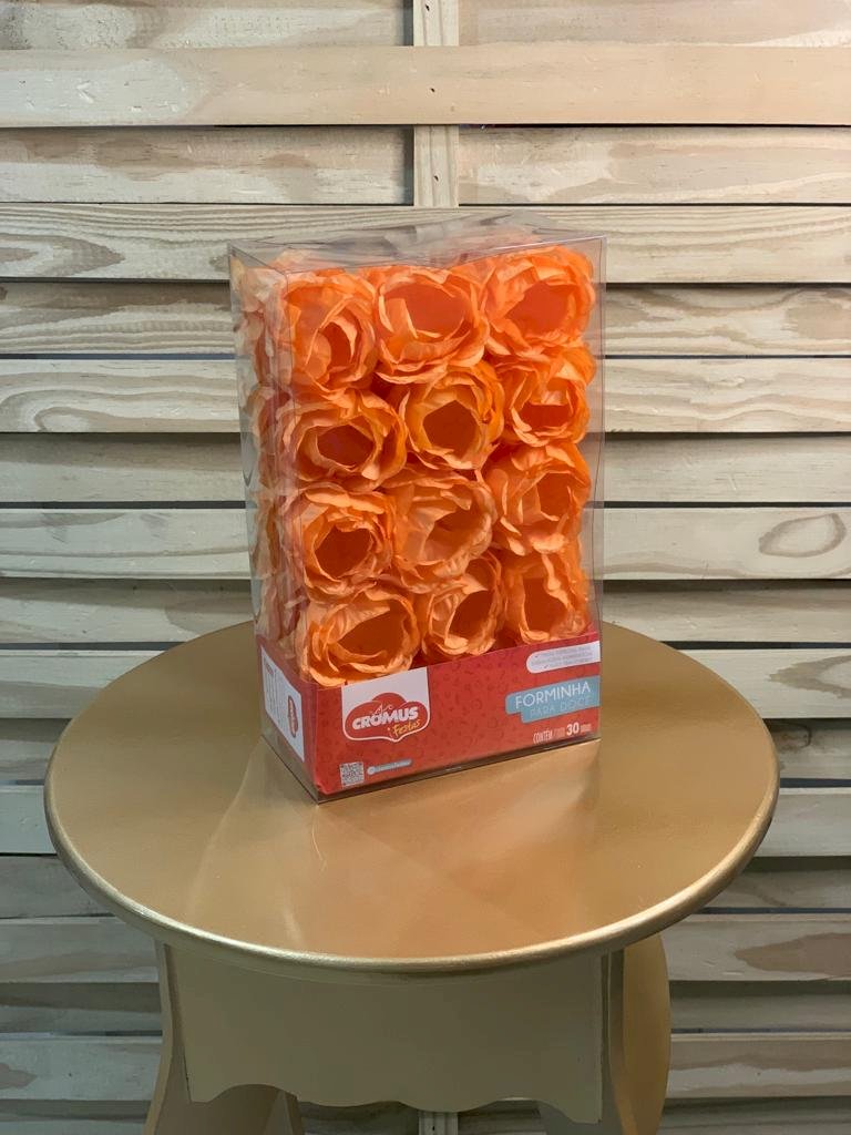 FORMINHA P/DOCE FLORA LARANJA PASTEL PT C/30 UN 129168