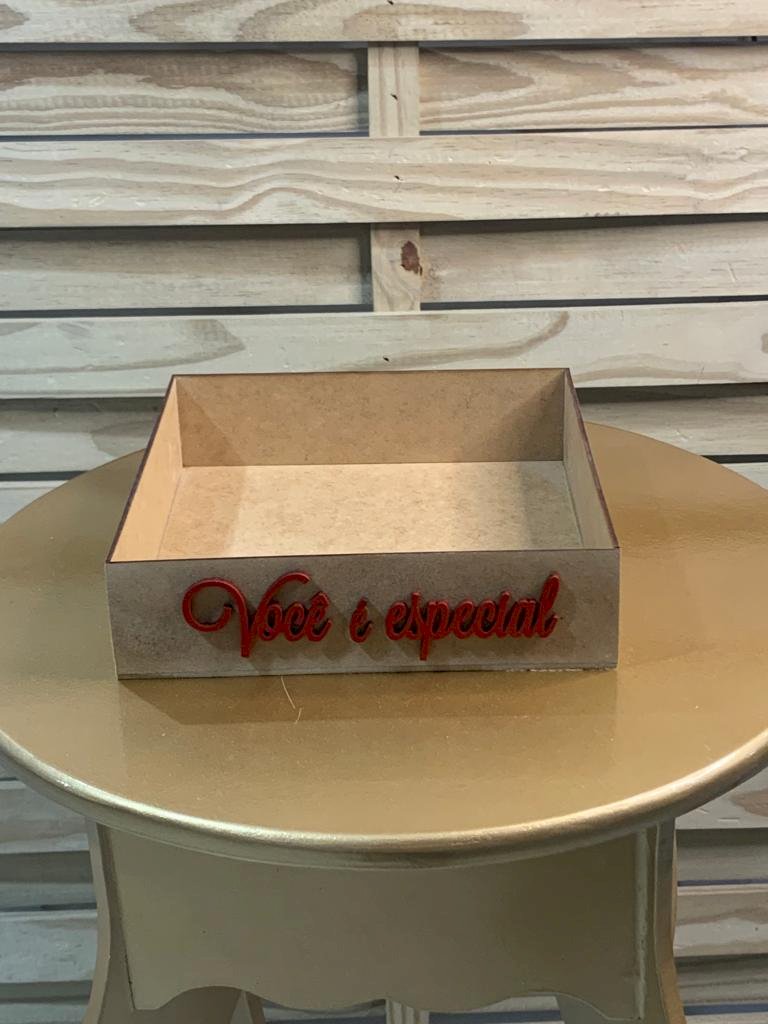 BANDEJA 20X20X5CM MDF CRU C/FRASE 598539