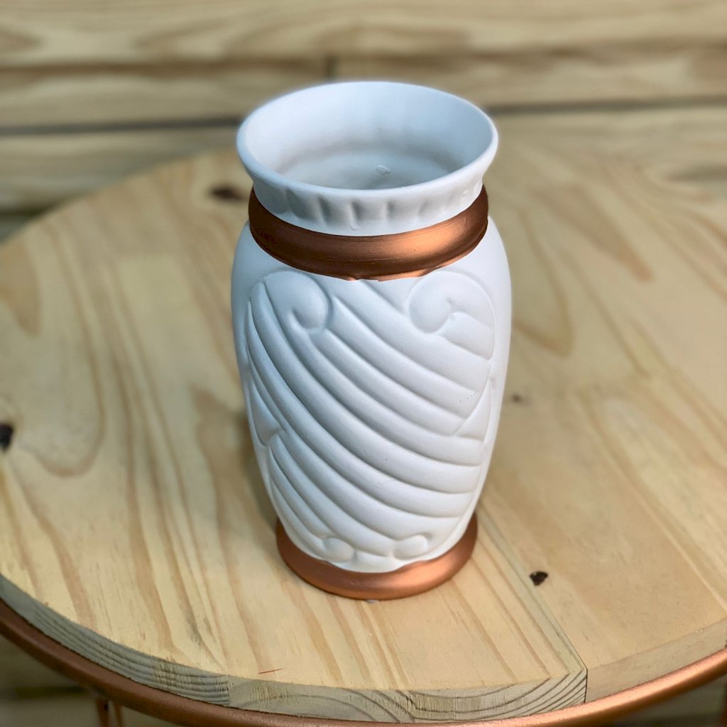 VASO VENEZA BRANCO COM ROSE 19CM 1511400 289229