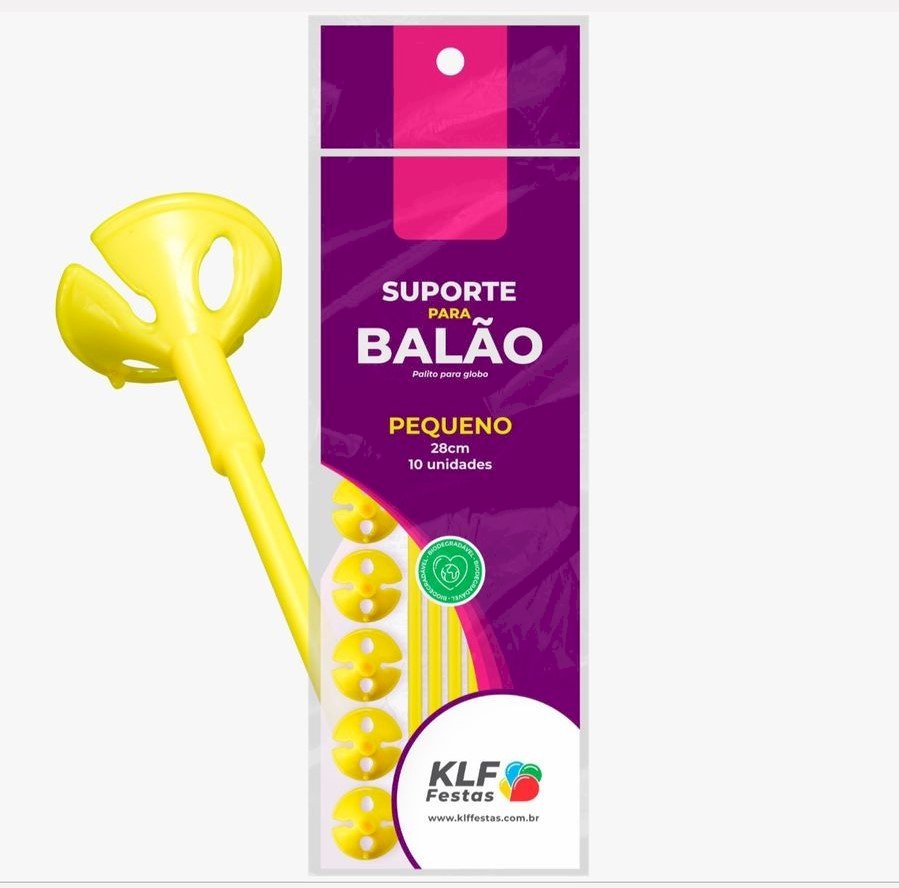 SUPORTE P/BALAO 33CM C/10 AMARELO