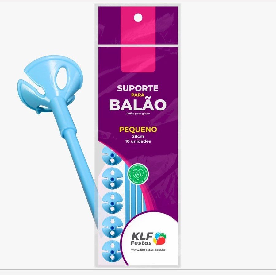 SUPORTE P/BALAO 33CM C/10 AZ. CLARO 346052