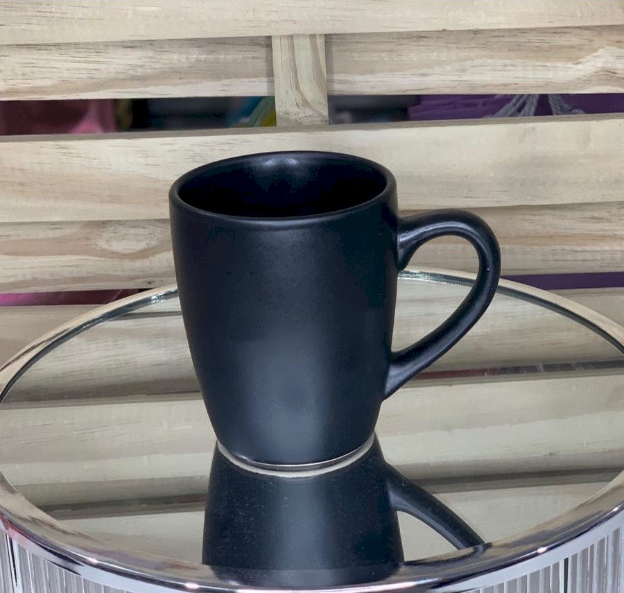 CANECA DE CERAMICA CRONUS PRETA 350ML 086127 8612