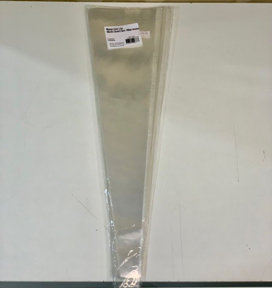 MANGA CONE LISO 48CMX13CMX2,5CM 100PC INCOLOR 09687