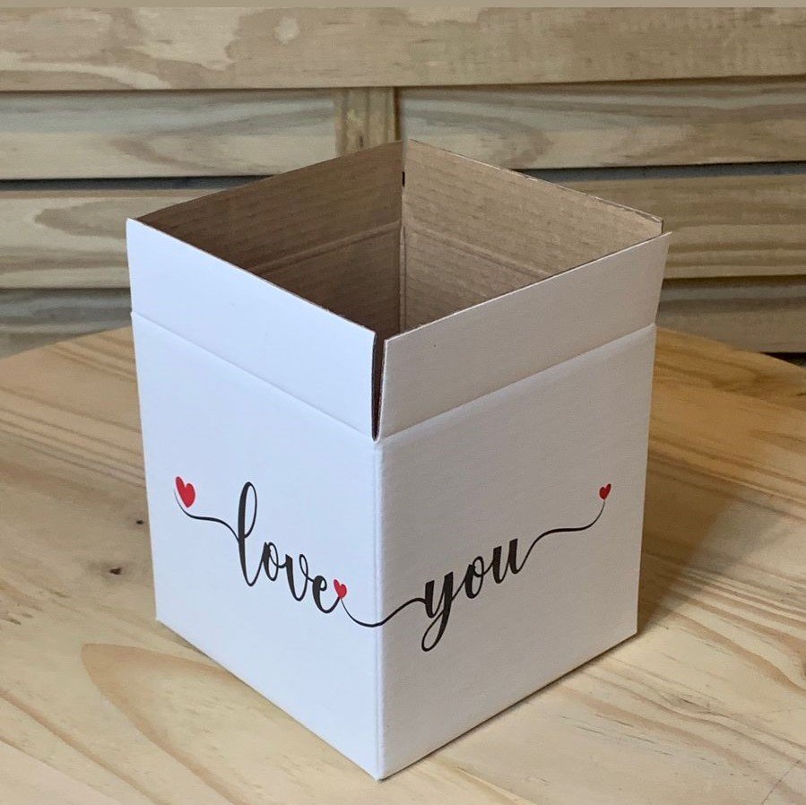 CACHEPOT QUADRADO LOVE YOU 11CMX11CMX11CM BRANCO 34041 34042