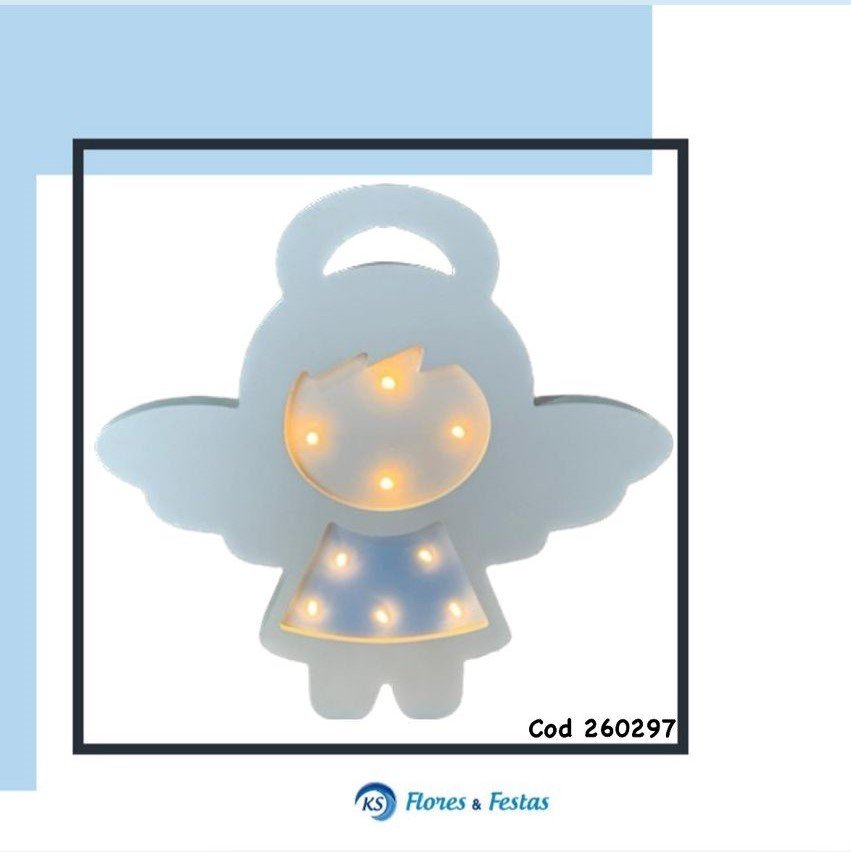 LUMINOSO LED ANJO DE MADEIRA COM CABO USB EP029 260297