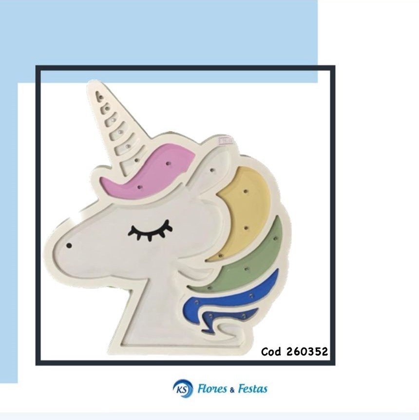 LUMINOSO LED UNICORNIO DE MADEIRA COM CABO USB EP0352 260352