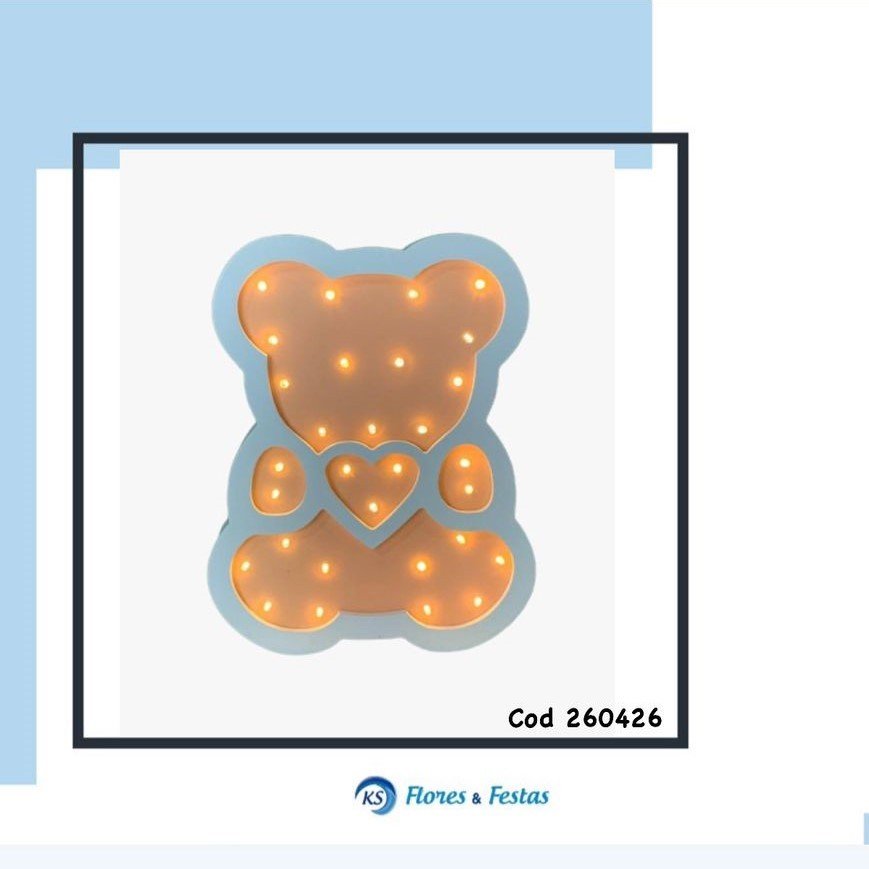 LUMINOSO LED URSO DE MADEIRA COM CABO USB EP042