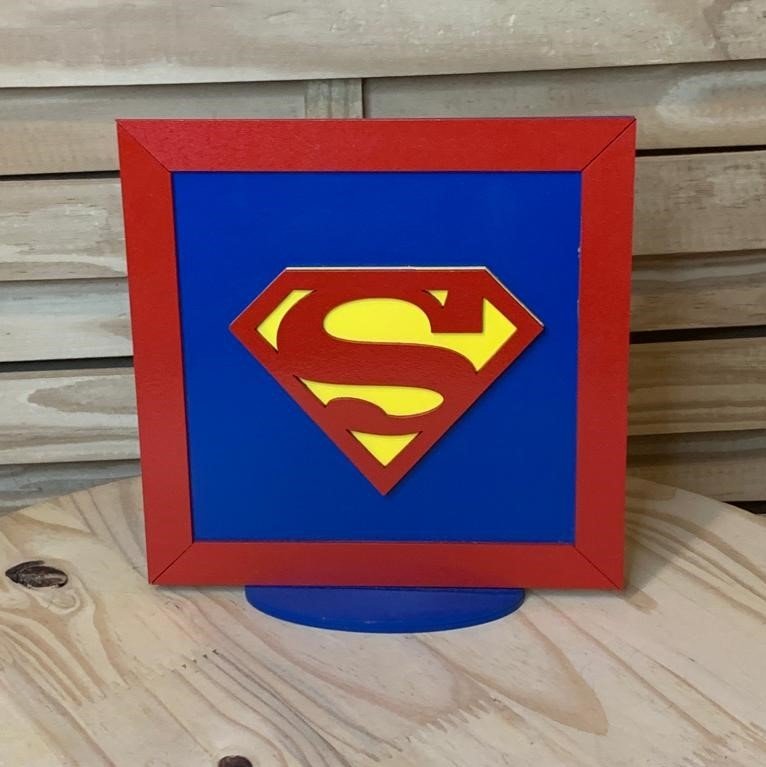 QUADRO DEC C/MOLDURA 20X20CM SUPER HEROI SUPERMAN 571723