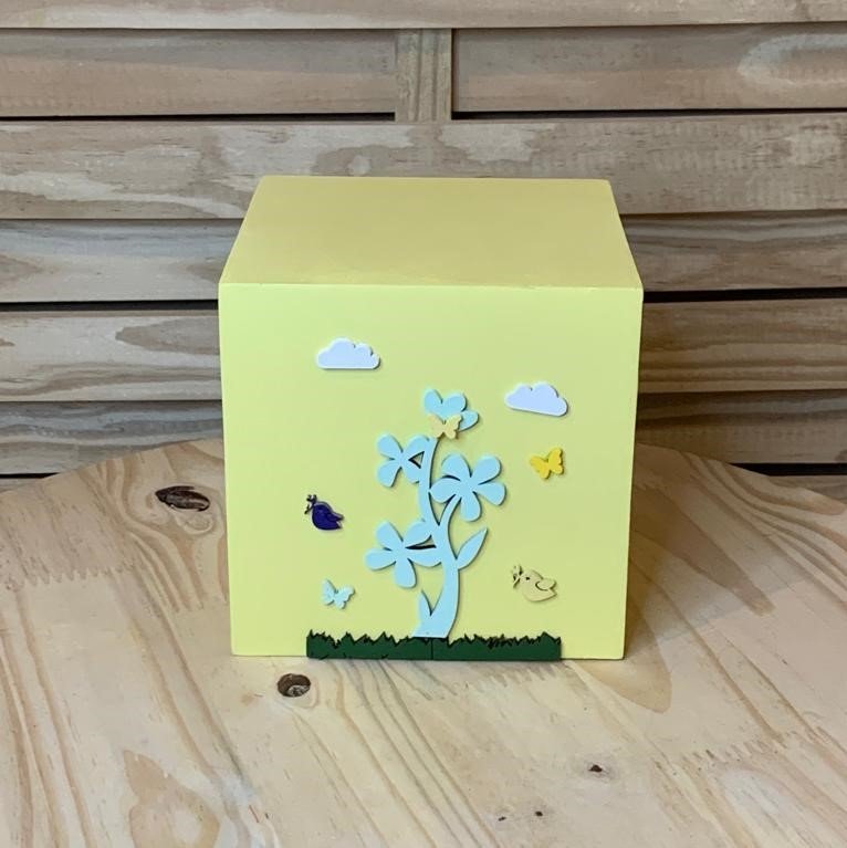 CUBO JARDIM ENCANTADO 15X15CM MDF 541559
