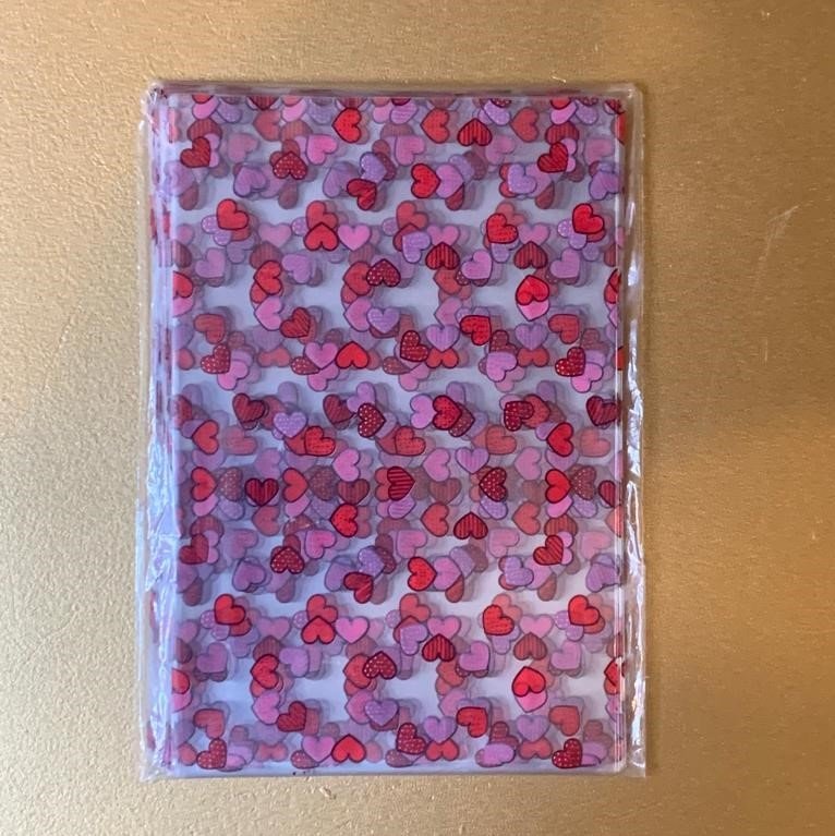 SACO TRANSP. 10X15CM DECORADO CUORE VERMELHO 100UN 408142