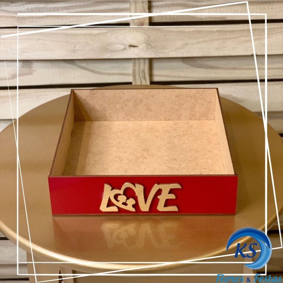 BANDEJA 20X20X5CM C/FRASE MDF VERM 584204