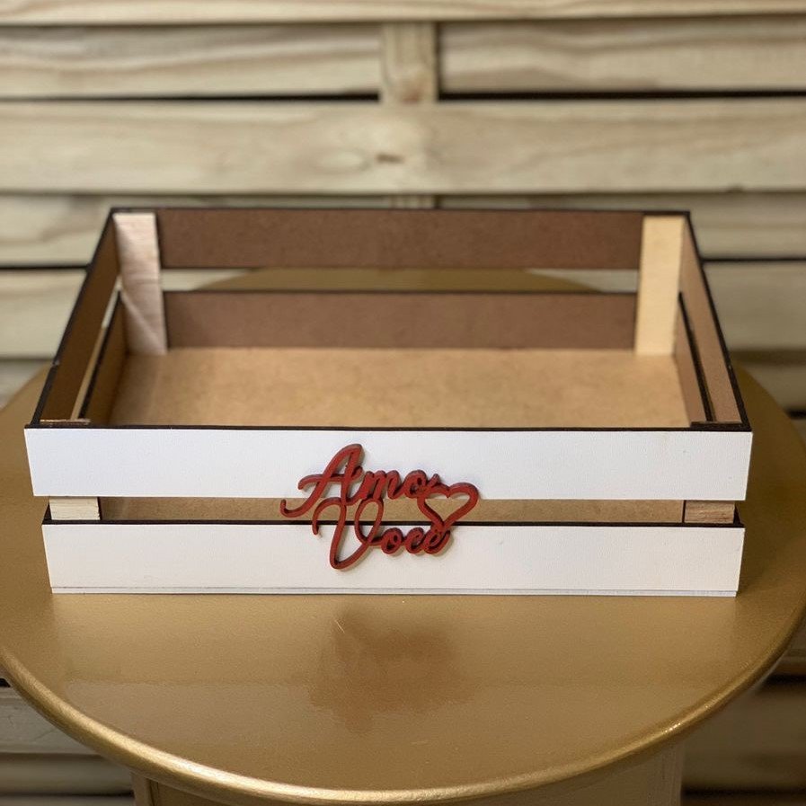 CAIXOTE 28X18X8CM C/FRASE MDF LAM BCO 562158