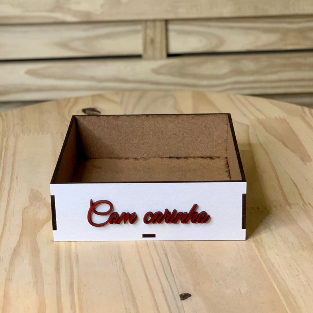 BANDEJA 15X15X5 C/APLIQUE MDF BCO 580435 REJ