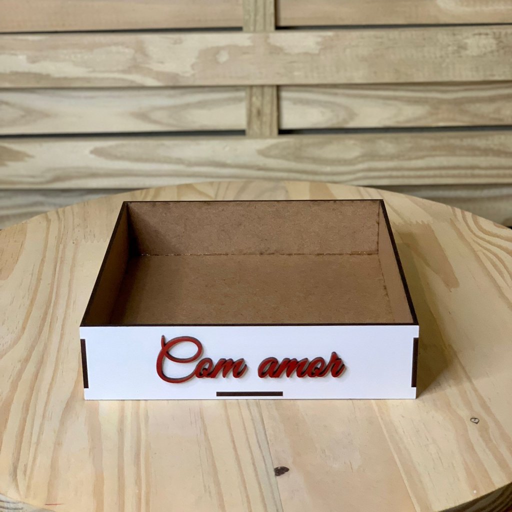 BANDEJA 20X20X5CM C/FRASE MDF VERM 584204 REJ