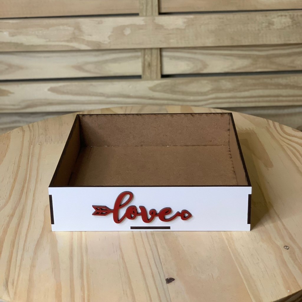 BANDEJA 20X20X5CM C/FRASE MDF VERM 584204 REJ