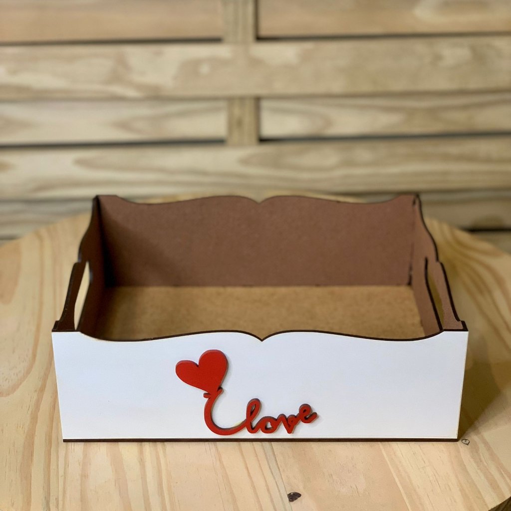 BANDEJA BCO 25X20X8CM C/FRASE MDF 562806