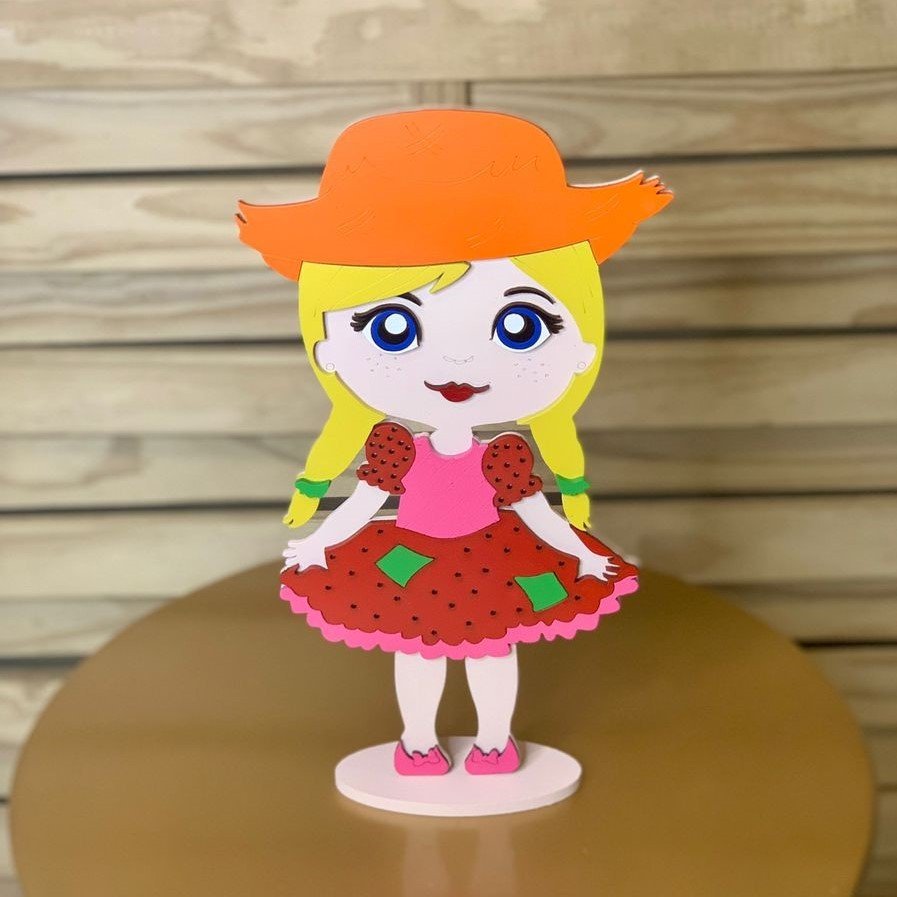 MENINA CAIPIRA MDF 30CM 601963