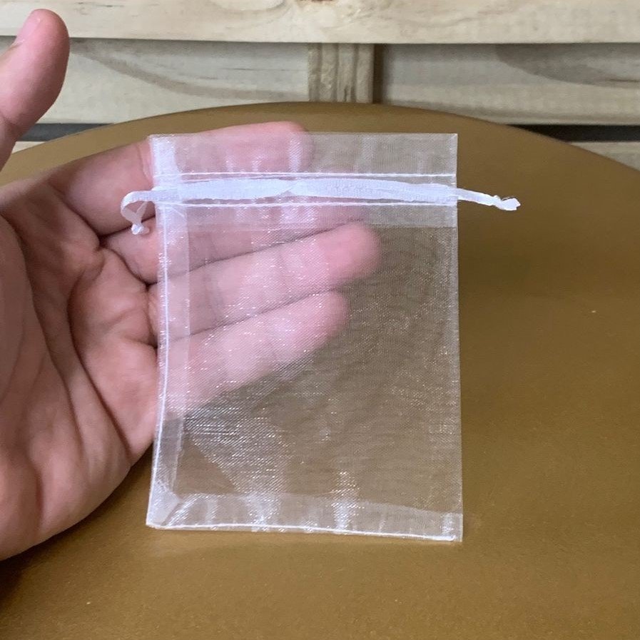 SAQUINHO DE ORGANZA TAM 9X12CM COR BRANCO PCT C/10PCS 005181